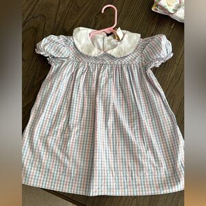 The Beaufort Bonnet Company Pink and Blue Gingham Dress size 2t